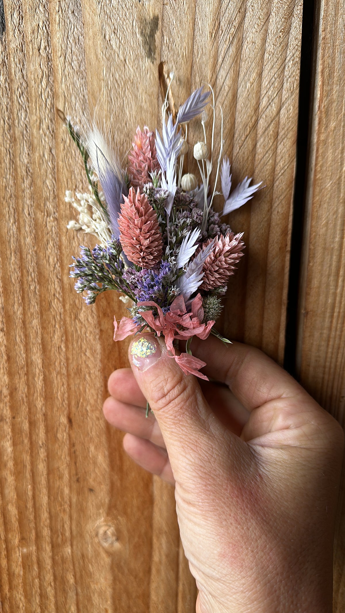 Boho Natural boutonniere with dried flowers – Wedding & occasion decoration