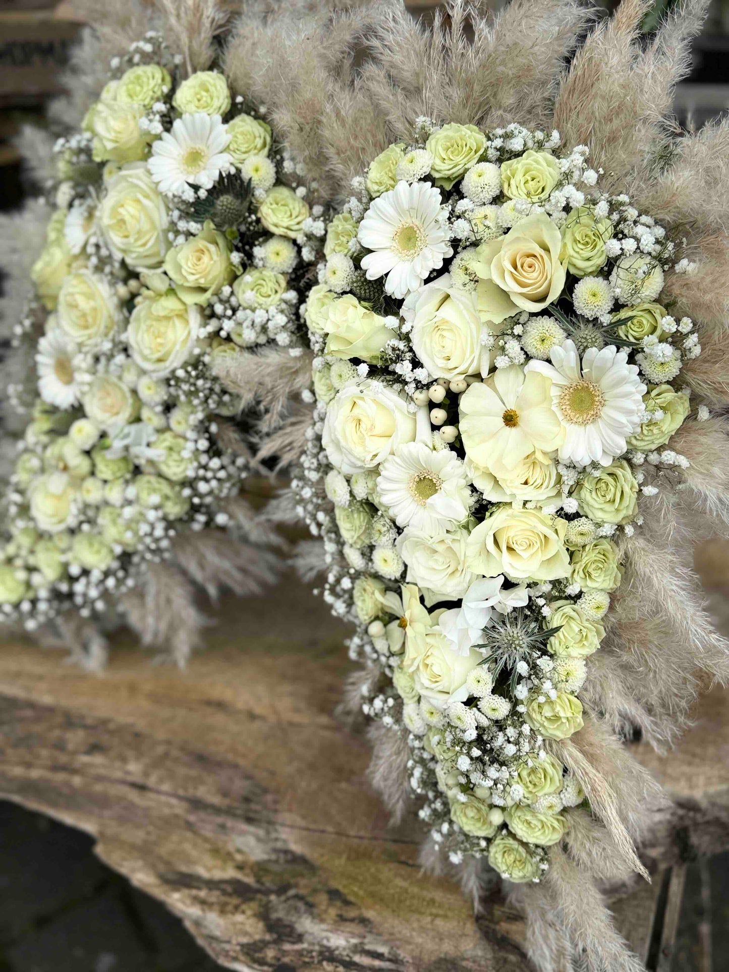 Angel Wings with White Roses & Pampas Grass (Only Pickup)